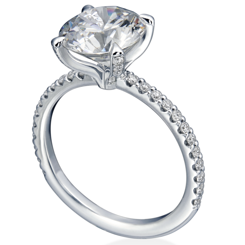 Round Brilliant with Diamond Semi Mount Engagement Ring – Michael E. Minden  Diamond Jewelers - The Diamond & Wedding Ring Store